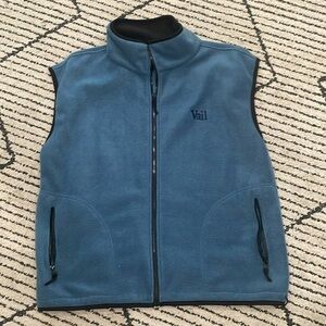 Powder blue fleece zip up vest from Vail ski Resort. 2side pockets. Great shape